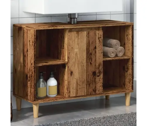 Vonios Kambario Spintelė, Medienos, 80X33X60cm Mediena