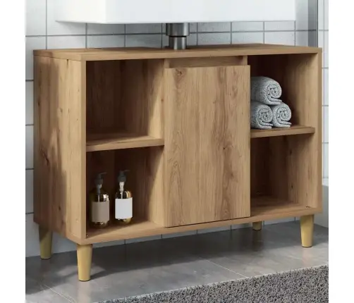 Vannasistabas Skapis Koka Krāsa 80X33X60 Cm Inženierijas Koks Vidaxl