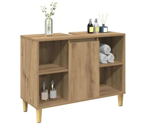 Vannasistabas Skapis Koka Krāsa 80X33X60 Cm Inženierijas Koks Vidaxl