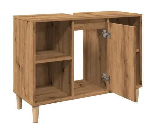 Vannasistabas Skapis Koka Krāsa 80X33X60 Cm Inženierijas Koks Vidaxl