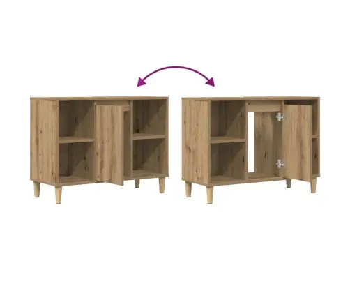 Vannasistabas Skapis Koka Krāsa 80X33X60 Cm Inženierijas Koks Vidaxl