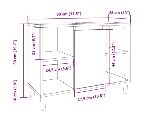 Vannasistabas Skapis Koka Krāsa 80X33X60 Cm Inženierijas Koks Vidaxl