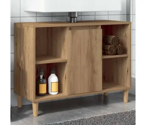 Vannasistabas Skapis Koka Krāsa 80X33X60 Cm Inženierijas Koks Vidaxl