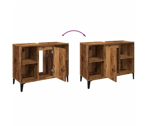 Izlietnes Skapītis, Veca Koka, 80X33X60 Cm, Inženierijas Koks Vidaxl