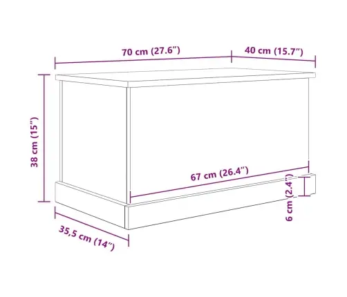 Uzglabāšanas Kaste, Koka Krāsa, 70X40X38 Cm, Inženierijas Koks Vidaxl
