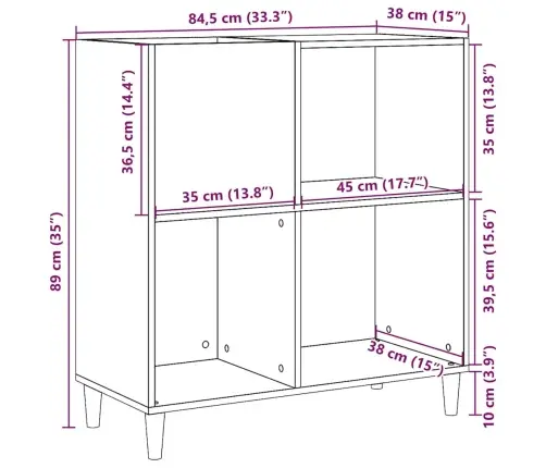 Ierakstu Skapītis, Veca Koka, 84,5X38X89 Cm, Inženierijas Koks Vidaxl