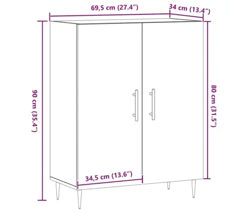Šoninė Spintelė, Artisano, 34,5X34X90cm Apdirbta Mediena Šoninė Spintelė, Artisano, 34,5X34X90cm Apdirbta Mediena