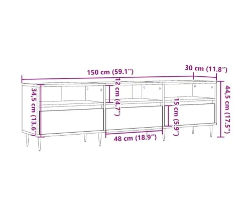 Tv Skapītis, Veca Koka, 150X30X44,5 Cm, Inženierijas Koks Vidaxl Tv Skapītis, Veca Koka, 150X30X44,5 Cm, Inženierijas Koks Vidaxl