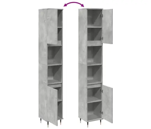 Vonios Kambario Spintelė, Betono Pilka, 30X30X190cm Mediena Vonios Kambario Spintelė, Betono Pilka, 30X30X190cm Mediena