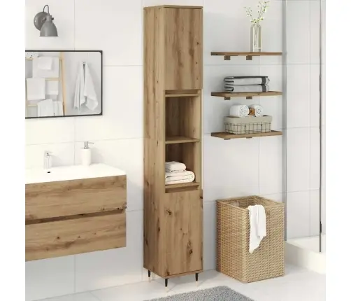 Vannasistabas Skapītis Koka Krāsa 30X30X190Cm Inženierijas Koks Vidaxl