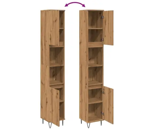 Vannitoakapp, Käsitöötamm, 30 X 30 X 190 cm Tehispuit