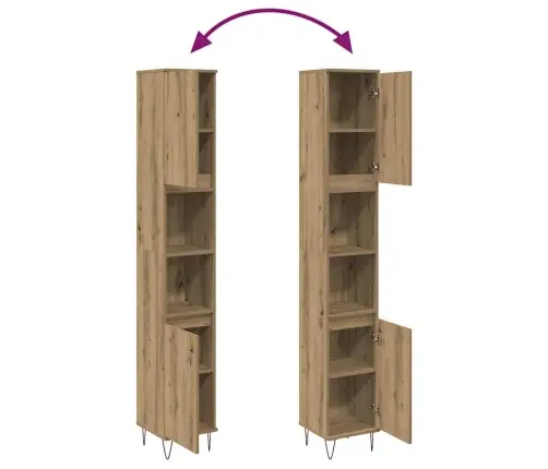 Vannitoakapp, Käsitöötamm, 30 X 30 X 190 cm Tehispuit
