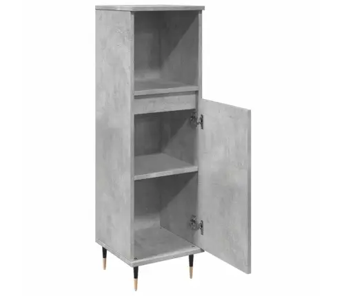 Vannasistabas Skapītis, Pelēks, 30X30X100 Cm, Inženierijas Koks Vidaxl