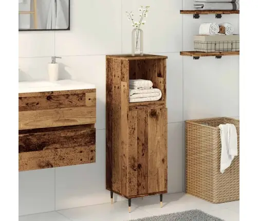 Vannasistabas Skapītis Veca Koka 30X30X100 Cm Inženierijas Koks Vidaxl