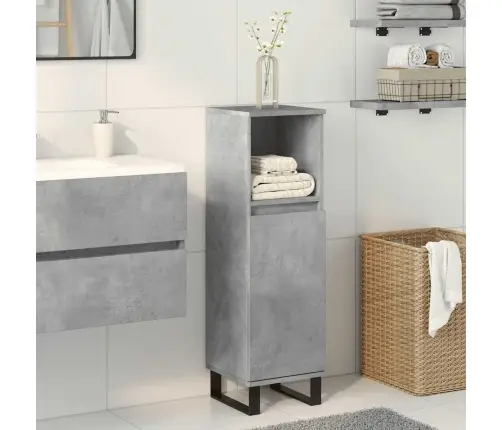 Vonios Kambario Spintelė, Betono Pilka, 30X30X100cm Mediena