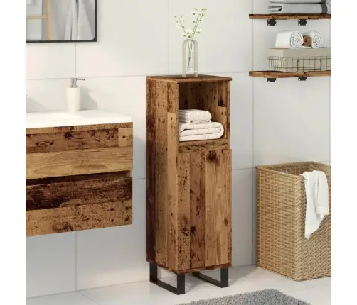 Vannasistabas Skapītis Veca Koka 30X30X100 Cm Inženierijas Koks Vidaxl