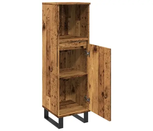 Vannasistabas Skapītis Veca Koka 30X30X100 Cm Inženierijas Koks Vidaxl