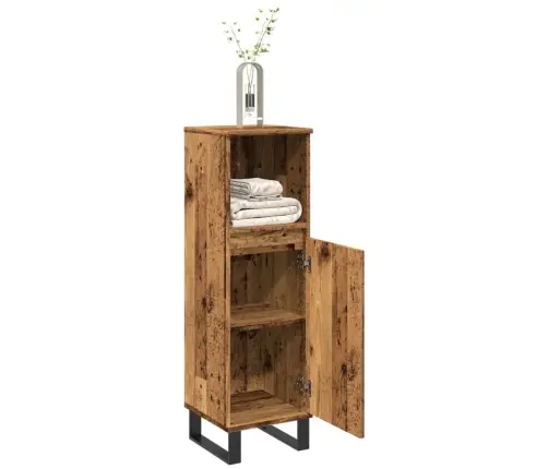 Vannasistabas Skapītis Veca Koka 30X30X100 Cm Inženierijas Koks Vidaxl