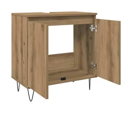 Vannitoakapp, Käsitöötamm, 58 X 33 X 60 cm Tehispuit Vannitoakapp, Käsitöötamm, 58 X 33 X 60 cm Tehispuit