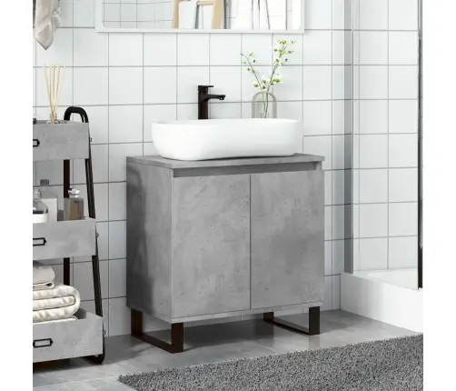 Vonios Kambario Spintelė, Betono Pilka, 58X33X60cm Mediena