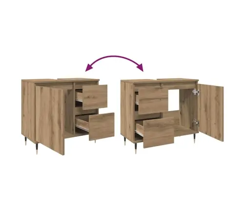 Vonios Kambario Spintelė, Artisano Ąžuolo, 65X33X60cm Mediena