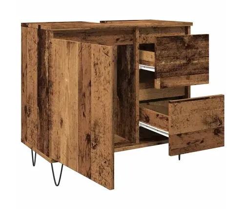 Vannasistabas Skapītis Veca Koka 65X33X60 Cm Inženierijas Koks Vidaxl