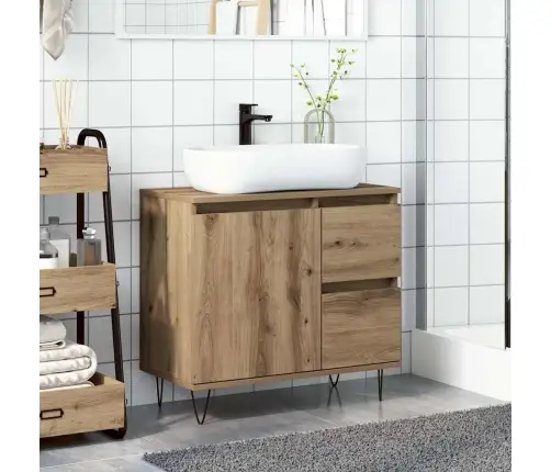 Vannasistabas Skapītis Koka Krāsa 65X33X60 Cm Inženierijas Koks Vidaxl