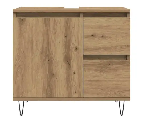 Vannasistabas Skapītis Koka Krāsa 65X33X60 Cm Inženierijas Koks Vidaxl