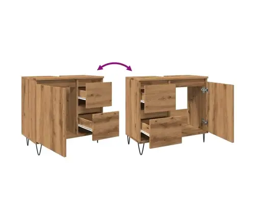 Vannasistabas Skapītis Koka Krāsa 65X33X60 Cm Inženierijas Koks Vidaxl