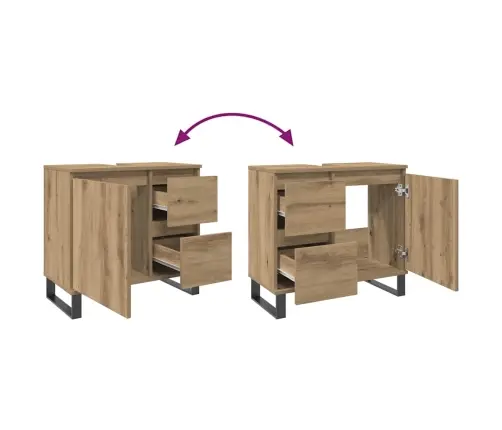 Vannitoa Valamukapp, Käsitöötamm, 65 X 33 X 60 cm Tehispuit