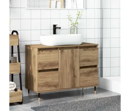 Vannitoakapp, Käsitöötamm, 80 X 33 X 60 cm Tehispuit