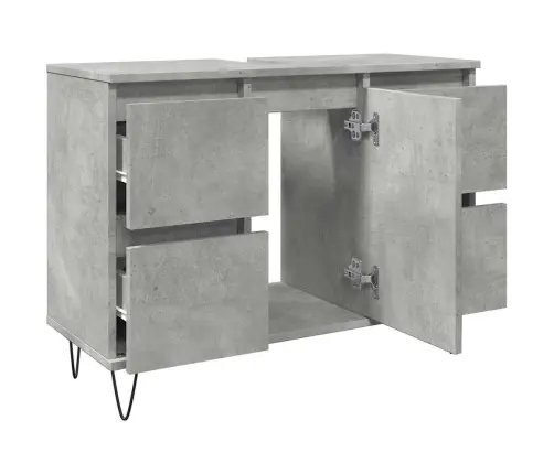 Vannasistabas Skapītis, Pelēks, 80X33X60 Cm, Inženierijas Koks Vidaxl