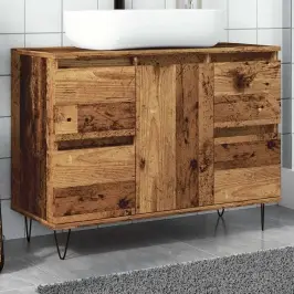 Vannasistabas Skapis, 80X33X60 Cm, Konstruēts Koks, Veca Koka Vidaxl