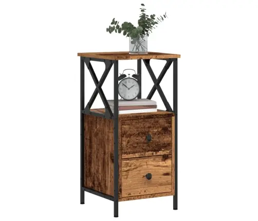 Nakts Skapis Old Wood 34X35,5X70 Cm Engineered Wood Vidaxl