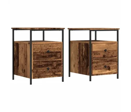 Naktinės Spintelės, 2Vnt., Medienos, 44X45X60cm Mediena Naktinės Spintelės, 2Vnt., Medienos, 44X45X60cm Mediena