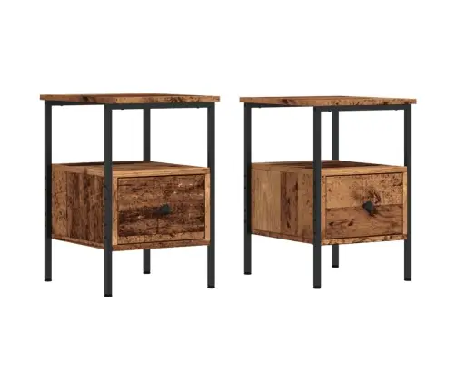 Naktsskapīši 2 Gab. Veca Koka 34X36X50 Cm Inženierijas Koks Vidaxl