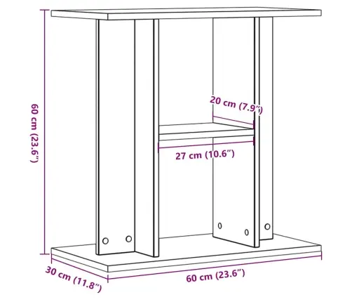 Akvārija Statīvs, Veca Koka, 60X30X60 Cm, Inženierijas Koks Vidaxl