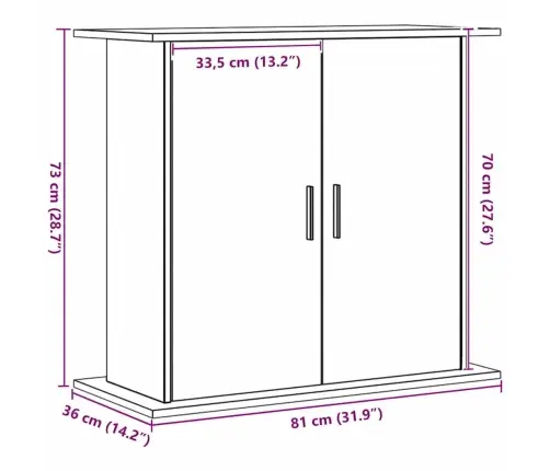 Akvaariumialus, Käsitööna Valminud Tamm, 81 X 36 X 73 cm Töödeldud Puit
