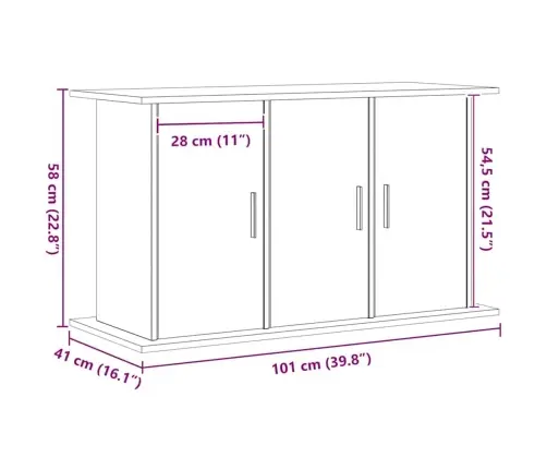 Akvārija Statīvs Artisan Ozols 101X41X58 Cm Inženierijas Koks Vidaxl