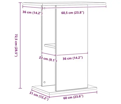 Akvaariumialus, Käsitööna Valminud Tamm, 36 X 60,5 X 72,5 cm Töödeldud Puit