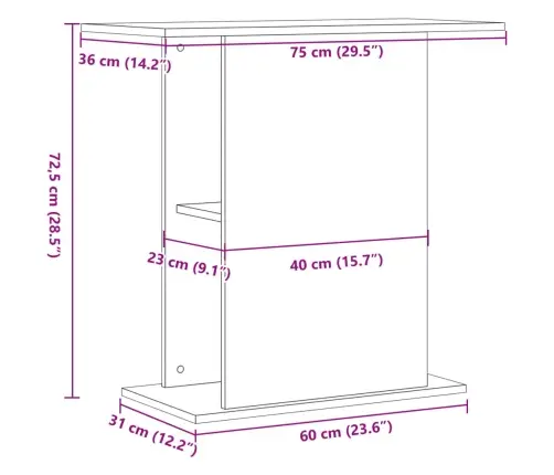 Akvariumo Stovas, Senos Medienos, 36X75X72,5 cm Inžinerinė Mediena