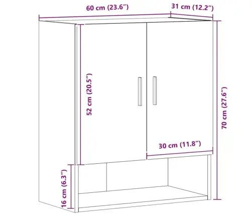 Seinakapp Artisan Oak 60X31X70 Cm Engineered Wood