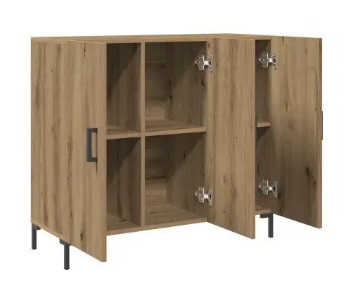 Kumode, Koka Krāsa, 90X34X80 Cm, Inženierijas Koks Vidaxl