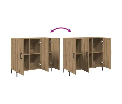 Kumode, Koka Krāsa, 90X34X80 Cm, Inženierijas Koks Vidaxl