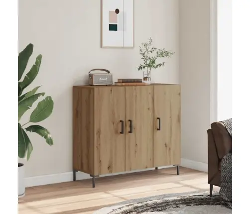 Kumode, Koka Krāsa, 90X34X80 Cm, Inženierijas Koks Vidaxl