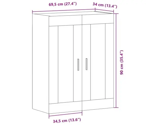 Sienas Skapīši, Veca Koka, 69,5X34X90 Cm Vidaxl