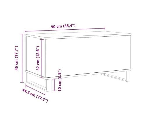 Diivanilaud Artisan Tamm 90X44,5X45 Cm Ehituspuit