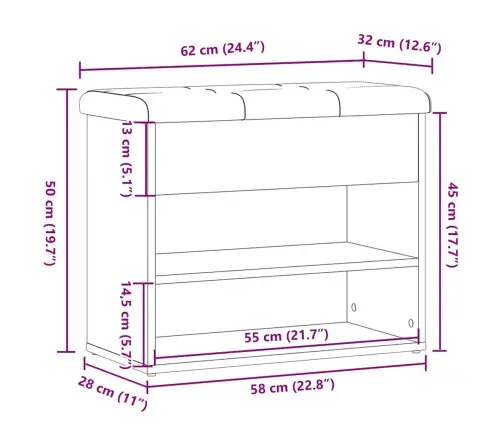 Kingapink Vana Puit 62X32X50 Cm Engineered Wood