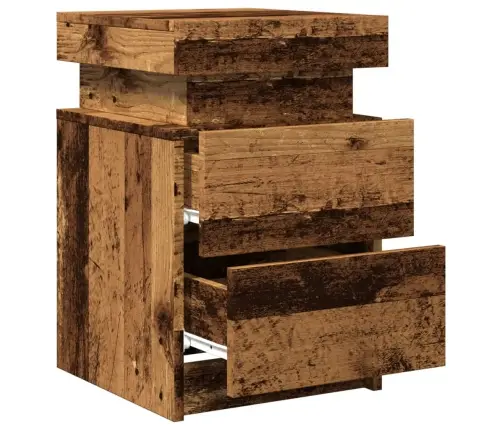 Naktsskapīši Ar Led 2 Gab., 35X39X55 Cm, Inženierijas Koks Vidaxl