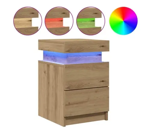 Naktinė Spintelė Su Led, Artisano Ąžuolo, 35X39X55cm Mediena